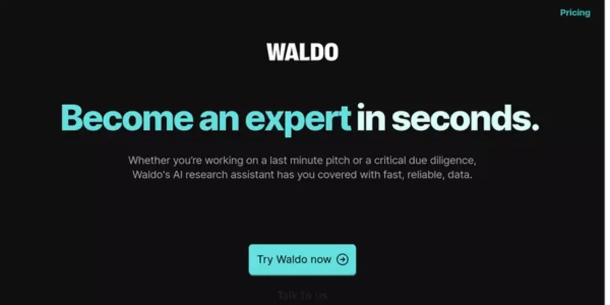 Waldo AI research assistant website banner with the slogan 'Become an expert in seconds'.