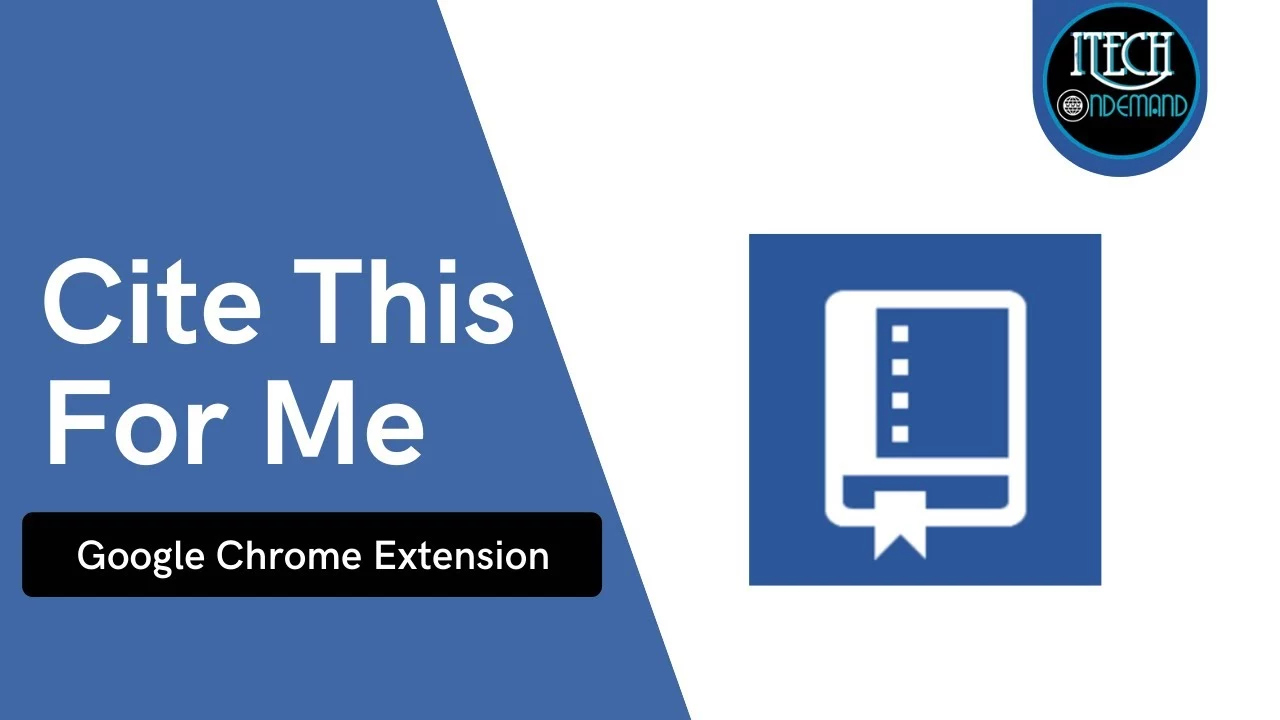 Banner for the Cite This For Me Google Chrome extension, featuring the extension's logo and the text 'Cite This For Me.'